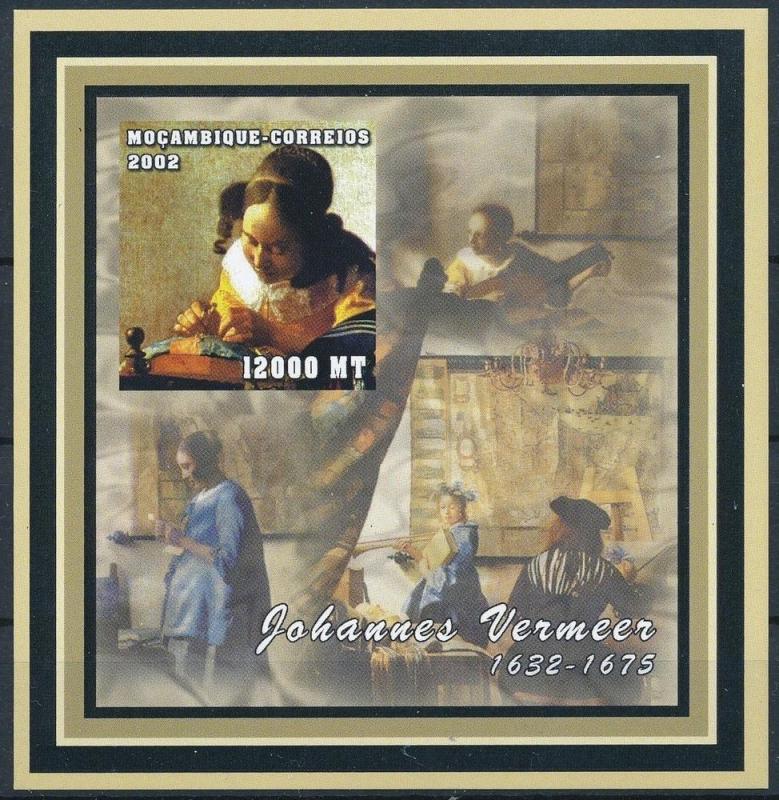 MOZAMBIQUE SHEET IMPERF ART PAINTINGS VERMEER