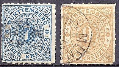 Wuerttemberg  #50, 51 Used VF  cat $140  Lakeshore Philat...