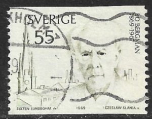 SWEDEN 1969 55o Bo Bergman Writer Issue Sc 832 VFU