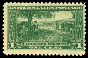 US Sc 617 F/MNH - 1925 1¢ Green - Lexington-Concord Issue