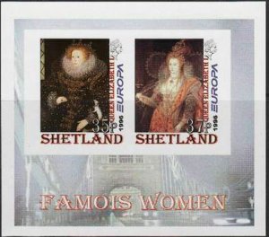 SHETLAND - 1996 - Europa,  Famous Women - Imp 2v Sheet-M N H-Private Issue