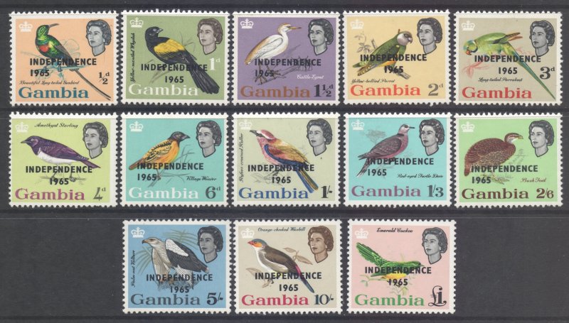 Gambia Scott 193/205 - SG215/227, 1965 Independence Set MNH*