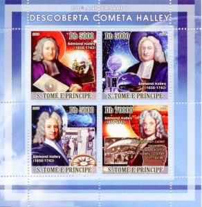 CLOSE OUT SPECIAL SAO TOME DISCOVERY OF HALLEY COMET SHEET & S/SHEET MINT NH