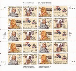 US Stamp 1993 29c National Postal Museum - 20 Stamp Sheet #2779-82