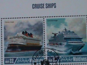 ​MALDIVES-2019 WORLD FAMOUS CRUISE SHIPS-CTO SHEET VERY FINE LAST ONE