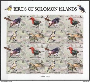 LS0932 IMPERF 2012 SOLOMON ISLANDS BIRDS FAUNA #1486-90 ! UNIQUE SH MNH