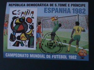 ST.THOMAS-1982-WORLD CUP SOCCER-ESPANHA'82 -CTO-S/S-VERU FOME  FANCY CANCEL