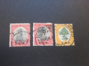 South West Africa 1927 Sc 97a,b,98a FU