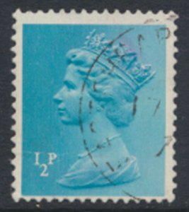 GB  Machin ½p X924  Phosphor  Paper   Used  SC#  MH22 see details and scan