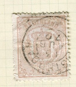 NETHERLANDS; 1869 early classic Arms issue used 1/2c. value