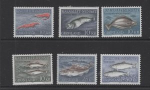Greenland #136-41  (1981-86 Marine Life  set) VFMNH CV $44.00