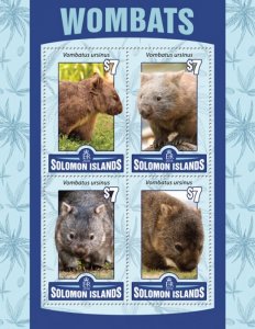 SOLOMON IS. - 2016 - Wombats - Perf 4v Sheet - Mint Never Hinged