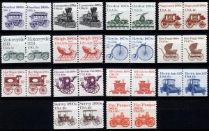 SC#1897-1908 Transportation Coil Pairs (14 Pairs) MNH