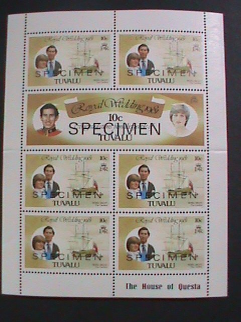 TUAVALU-SPECIMEN -1981 ROYAL WEDDING- PRINCE CHARLES & LADY DIANNA-MNH SHEET