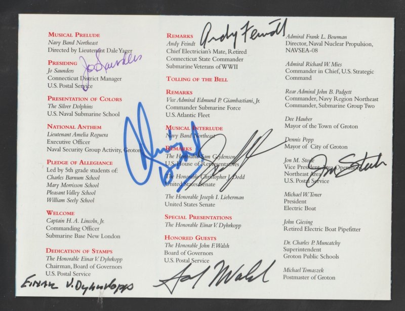 SC# 3373-3377 - Submarines - Autographed - FFDC - Program