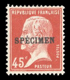 France, Specimens YT175 Cat€37, 45c Pasteur, never hinged