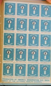 US STAMP COLLECTION Seals 20 DIFFERENT MNH Excellent LARGE BLOCKS (291 Stamps)