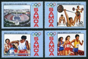 Samoa 629-632,632a sheet,MNH.Mi 545-548,Bl.32. Olympics Los Angeles-1984.Boxing,