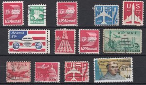 United States Used Air Mail Used Selection 12 Items