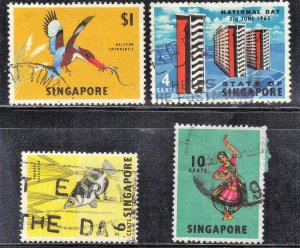 SINGAPORE SC# 56+67+70+88  **USED**  1962-68   SEE SCAN