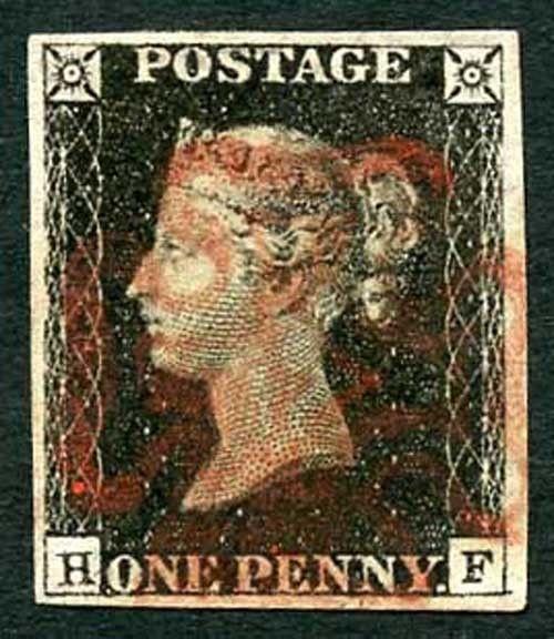 Penny Black (HF) Plate 4 Fine Four Margins