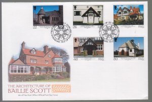 Isle of Man -  2001  Baillie Scott set of 5   on FDC