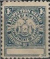 NY State BD1 (scuffed) 1¢ bedding inspection stamp (1933)