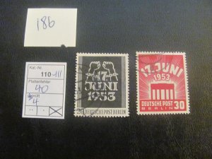 Berlin 1953 Used   MI. 110-111 SET XF 40 EUROS  (186)