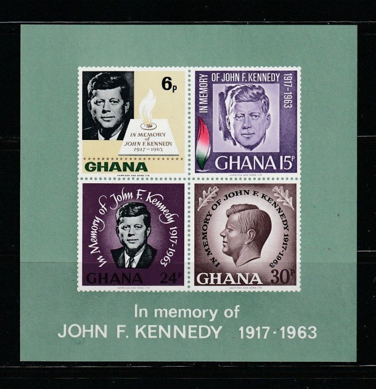 Ghana 239a Souvenir Sheet Set MNH President John F Kennedy