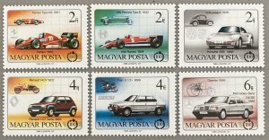 Hungary 1986 #2990-5, Automobile Century, MNH.