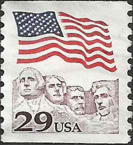 # 2523 USED FLAG OVER MOUNT RUSHMORE    
