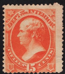 US #O102 15c Pale Vermillion Dept of Interior MINT NO GUM SCV $200.00