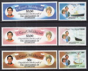 St Vincent Grenadines 209-214 Royal Wedding MNH VF