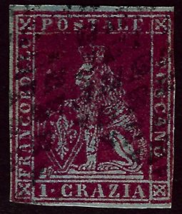 Tuscany Italy SC#4a Used F-VF hr SCV$180.00...Worth an Extra Look!