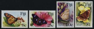 Fiji 523-6 MNH Butterflies, Flowers,