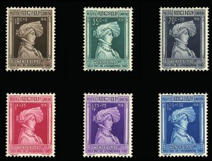Luxembourg #B73-78 Cat$37.50, 1936 Wenceslas I, complete set, never hinged