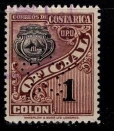 Costa Rica  - #O79 Official Star Perfin - Used