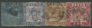 BADEN #12, 22, 23, 27 USED