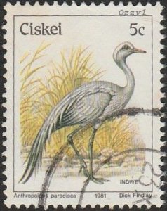 South Africa-Ciskei #9 1981 5c Blue Crane USED-VF-NH.