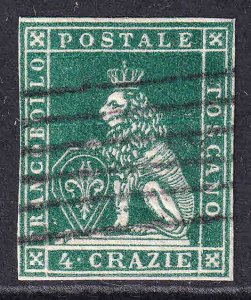 ITALY TUSCANY 6a LINE CANCEL VF SOUND $400 SCV RICH COLOUR