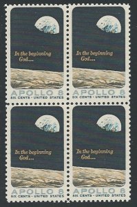 US # 1371 Block, Apollo 8, MNH*-