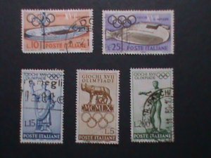 ITALIY-VERY OLD OLYMPIC GAMES & STATIUM USED STAMPS  WE SHIP TO WORLD WIDE VF