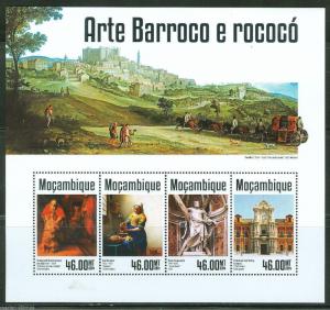 MOZAMBIQUE 2014  BAROQUE & ROCOCO ART SHEET  MINT  NEVER HINGED