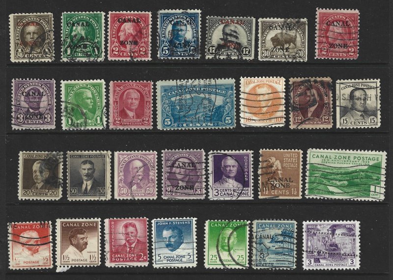 Canal Zone Used 46 All Different Stamps 2019 CV $63.60