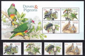 Australia, Fauna, Birds - Doves and Pigeons MNH / 2021