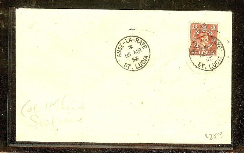 ST LUCIA (P2104B)  1953 KGVI 3C ANSE-LA-RAYE