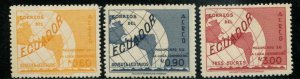 Ecuador SC# C242-4 Globe and Map MH $1.40