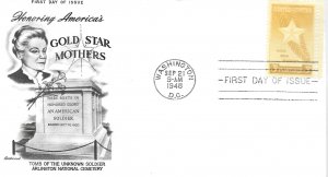 1948 FDC, #969, 3c Gold Star Mothers, Fleetwood