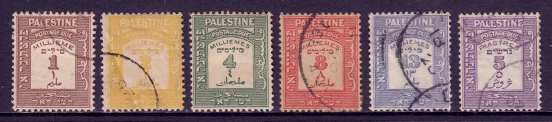 Palestine - Scott #J6-J11 - Used/MH - See description - SCV $11