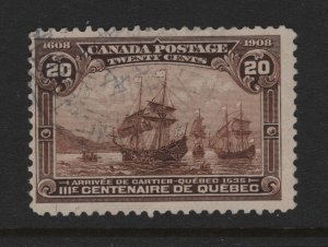 Canada Scott # 103 F-VF used  light cancel with nice color scv $ 225 ! see pic !